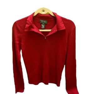Ralph Lauren Women's V-Neck Red Sweater top size M